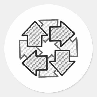 Adesivo Setas no Sentido Horário Mínimo Geométrico Branco