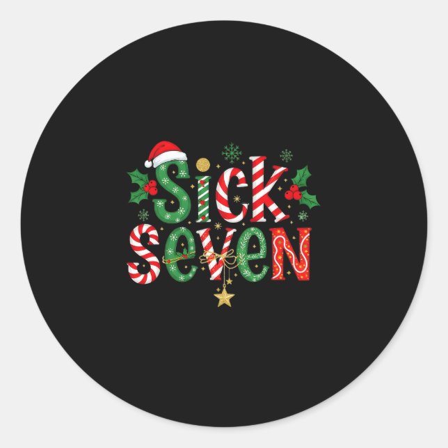 Adesivo Sete Doente Meme Divertido 67 Seis Sete Natal Dive (Frente)