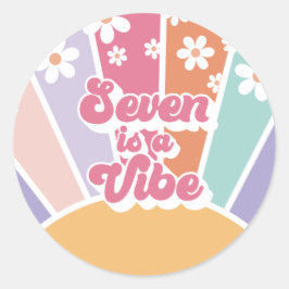 Adesivo Sete é um Vibe Retro Sol Chuva de Amor Margarida
