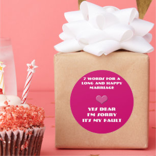 Adesivo Sete palavras para um longo e feliz Casamento