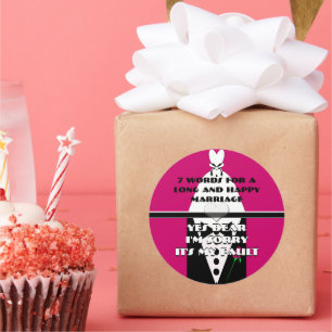 Adesivo Sete palavras para um longo e feliz Casamento