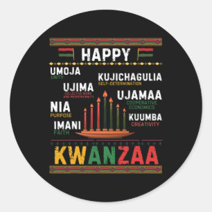 Adesivo Sete Princípios De Kwanzaa Happy Kwanzaa 6