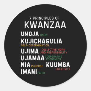 Adesivo Sete Princípios De Kwanzaa Happy Kwanzaa 7