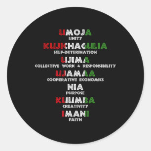Adesivo Sete Princípios De Kwanzaa Orgulhosos Afro-America