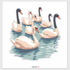 Adesivo Sete Swans A Nadar Estilo de Estilo de Corte 1