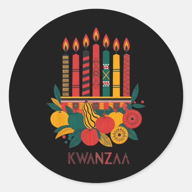 Adesivo Sete Velas da Funny Kinara Celebração Kwanzaa 2 (Frente)