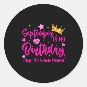 Adesivo Setembro é a Rainha do Meu Aniversário Garotas Mul