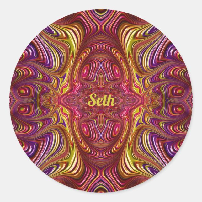 Adesivo SETH ~ Design Fractal Multicolorido ~ (Frente)