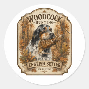 Adesivo Setter Inglês, caça à galinhola