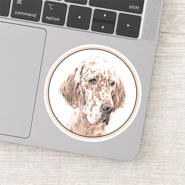 Adesivo Setter Inglês Laranja Belton Pintando Arte Cão (Detalhe)