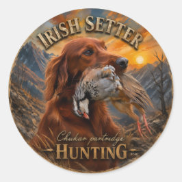 Adesivo Setter Irlandês com Perdiz Chucar ,Arte