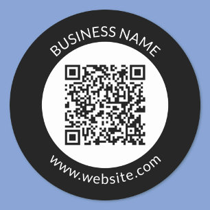 Adesivo Seu código QR carregado   Texto e Cores Editáveis