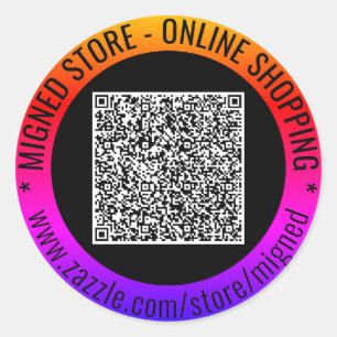 Adesivo Seu código QR e presente de texto personalizado