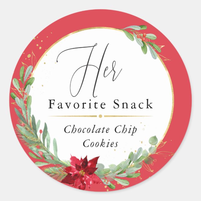 Adesivo Seu Favorito De Casamento De Natal De Snack (Frente)
