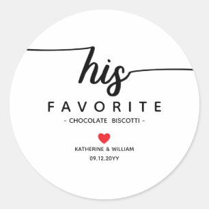 Adesivo Seu favorito de Snack de Casamento Moderno