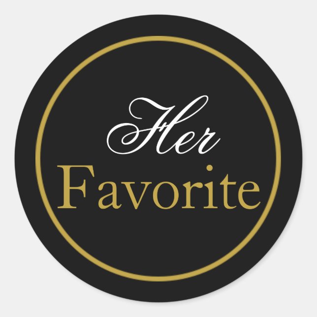 Adesivo "Seu Favorito" Vinheta Negra Dourada (Frente)