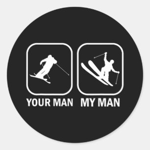 Adesivo Seu Homem Meu Homem Engraçado Biathlete Esquiando