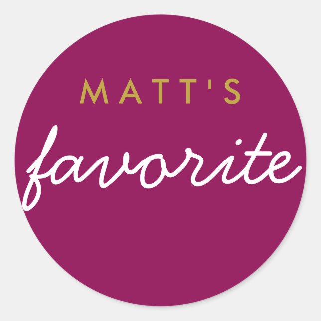 Adesivo "Seu" Lanche Favorito Magenta Dourado (Frente)