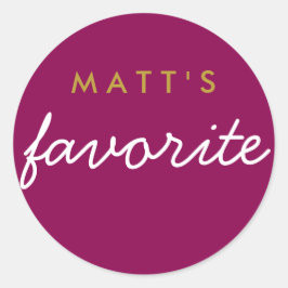 Adesivo Seu Lanche Favorito Magenta Gold