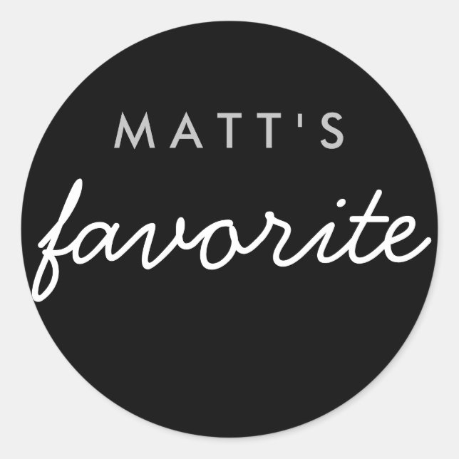 Adesivo "Seu" Lanche Favorito Preto Prata (Frente)