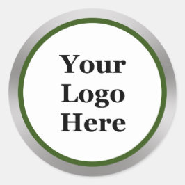 Adesivo Seu logotipo aqui Modelo verde-escuro Prata branca