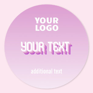 Adesivo Seu logotipo com texto editável retrô-moderno