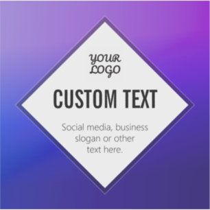 Adesivo Seu Logotipo e Texto Personalizável Roxo Ombre