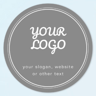 Adesivo Seu logotipo elegante editável cinza e branco
