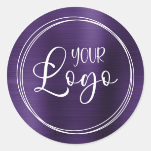 Adesivo Seu Logotipo Empresarial Aqui Metálico Violeta Esc