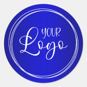 Adesivo Seu Logotipo Empresarial Royal Blue Ombre