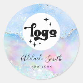 Adesivo seu logotipo faux glitter