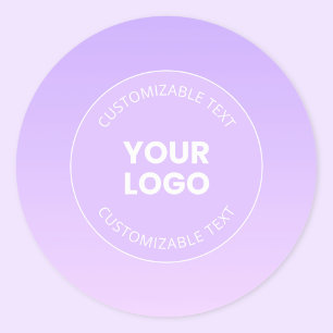Adesivo Seu logotipo   Gradiente de Ombre de Lavanda Sutil