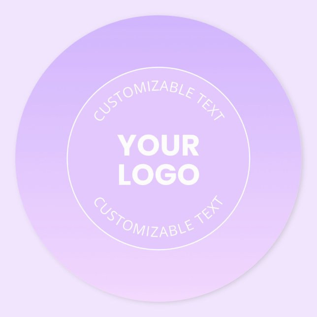 Adesivo Seu logotipo | Gradiente de Ombre de Lavanda Sutil (Criador carregado)