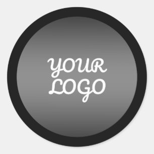 Adesivo Seu Logotipo & Moderno com Bordas Ombre Cinza Escu