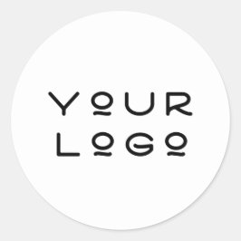 Adesivo Seu logotipo, moderno minimalismo metálico, branco