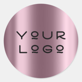 Adesivo Seu logotipo, moderno minimalismo metálico, Rosa o