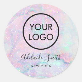 Adesivo seu logotipo no mármore pastel