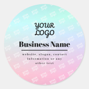 Adesivo Seu logotipo + padrão de logotipo e ombre colorido