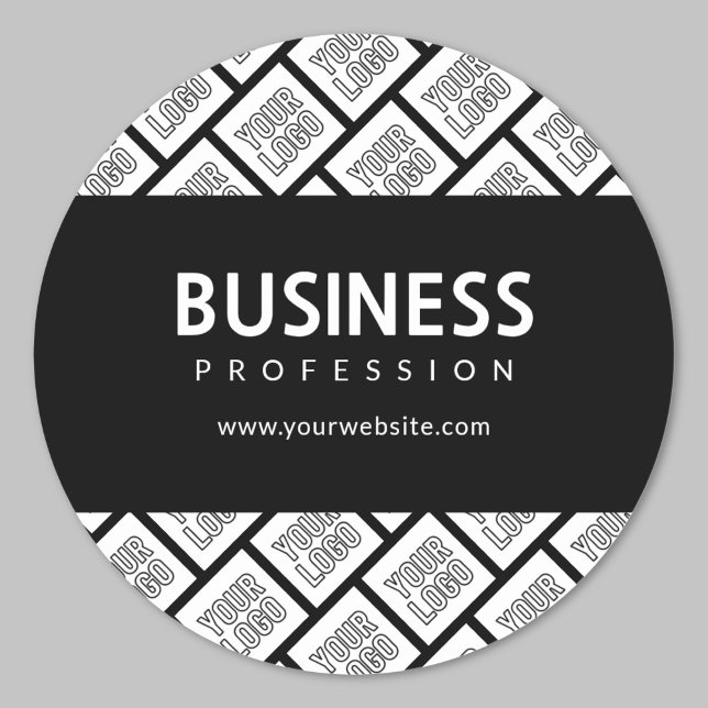 Adesivo Seu logotipo, Padrão e nome comercial editável (Criador carregado)