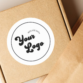 Adesivo Seu logotipo retrô aqui Em promoção para negócios 