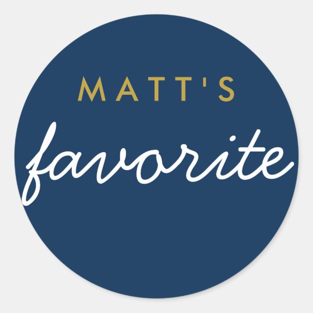 Adesivo "Seu" Marinho de lanche favorito, azul Dourado, br (Frente)