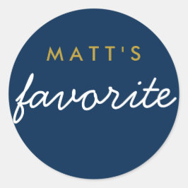 Adesivo "Seu" Marinho de lanche favorito, azul Dourado, br