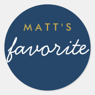 Adesivo "Seu" Marinho de lanche favorito, azul Dourado, br