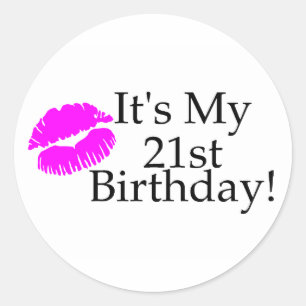 Adesivo Seu meu aniversário de 21 anos (beijo)
