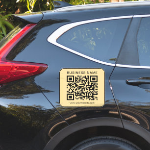 Adesivo Seu Nome Comercial Url QR Code Grande Preto e Dour
