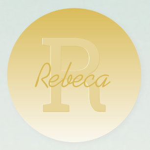 Adesivo Seu nome é Personalizável, Dourado e Monograma