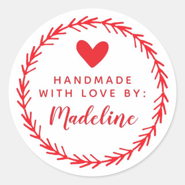 Adesivo Seu nome | Fabricado manualmente por (Frente)