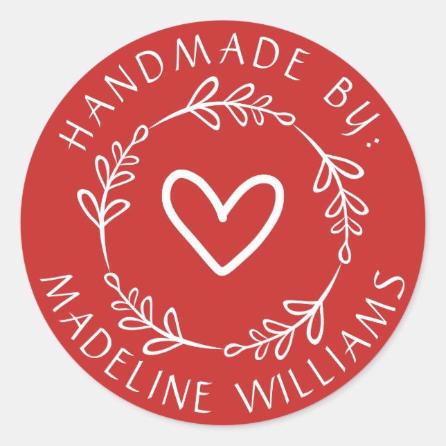 Adesivo Seu nome | Fabricado manualmente por (Frente)