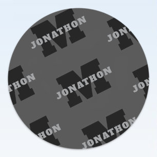 Adesivo Seu nome ou nome comercial   Cinza Masculina Moder