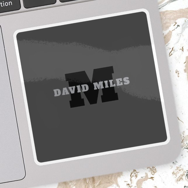 Adesivo Seu nome ou nome comercial | Cinza Masculina Moder (Criador carregado)